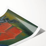 Modern Rural Landscape Wall Art - Abstract Barns with Dark Tones