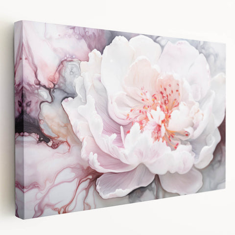 Soft Bloom Elegance - Modern Living Room Canvas Wall Art