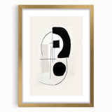 Abstract minimalist wall art featuring a gold frame and mat, showcasing a contemporary design ideal for modern home decor. Perfect for enhancing living spaces with elegance.