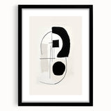 Abstract minimalist wall art framed with a white mat, featuring soft pastel colors and geometric shapes, perfect for modern home decor.