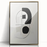 Framed abstract minimalist wall art featuring a gold-acrylic design, showcasing elegant geometric shapes on a light background, perfect for modern decor.