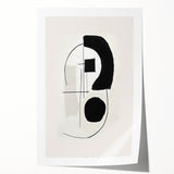 Abstract minimalist wall art print showcasing soft pastel colors and geometric shapes, elegantly rolled and packaged in a durable tube for safe shipping. Ideal for modern home decor.
