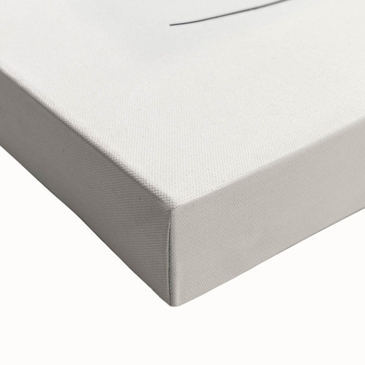Close-up of a stretched canvas featuring an abstract minimalist wall art design, showcasing soft muted colors and fluid shapes, ideal for modern home decor.