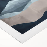 Abstract minimalist wall art on rolled canvas showcasing soft pastel colors and geometric shapes, elegantly packaged in a protective cardboard tube for shipping.
