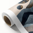 Abstract minimalist wall art on rolled canvas showcasing soft pastel colors and geometric shapes, ideal for modern home decor and artistic interiors.