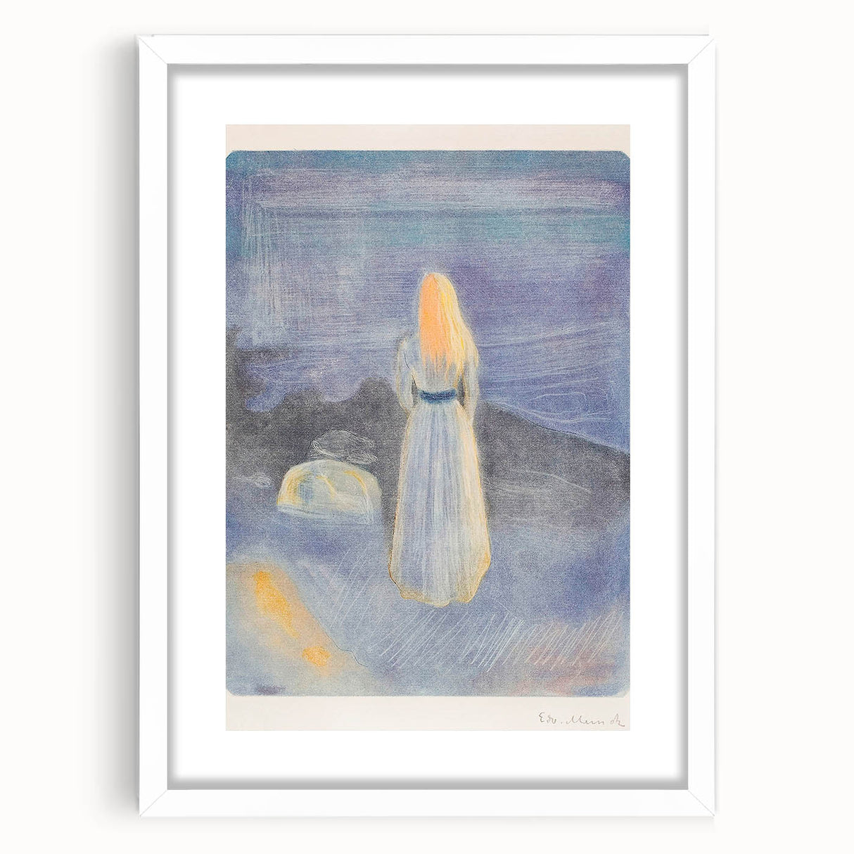 Expressionist Art - Young Woman on the Beach by Edvard Munch