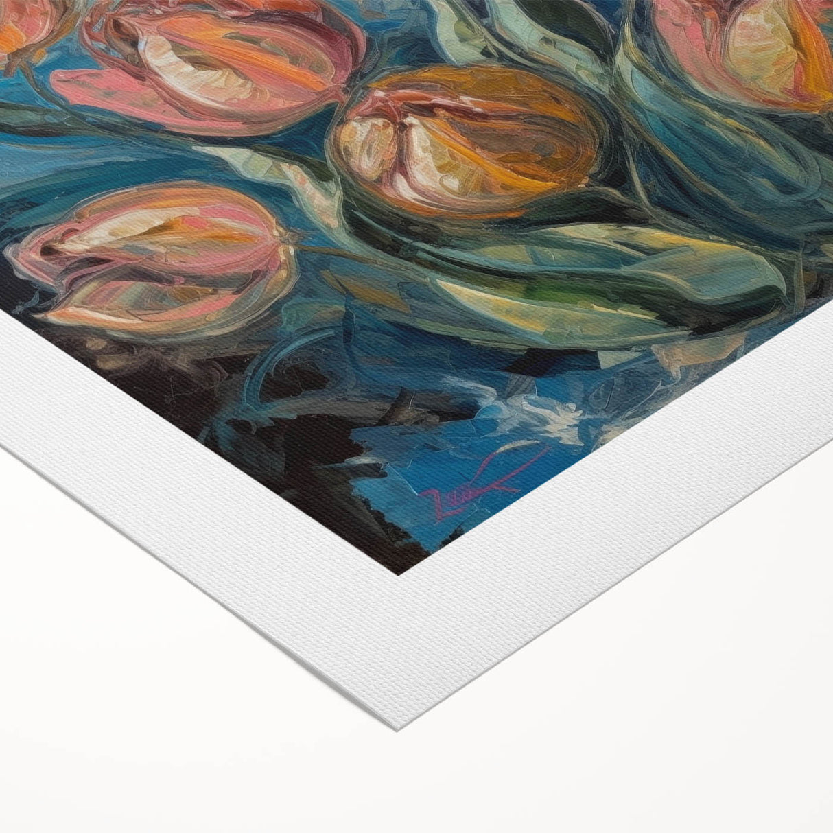 Vibrant Tulip Elegance - Modern Living Room Canvas Wall Art