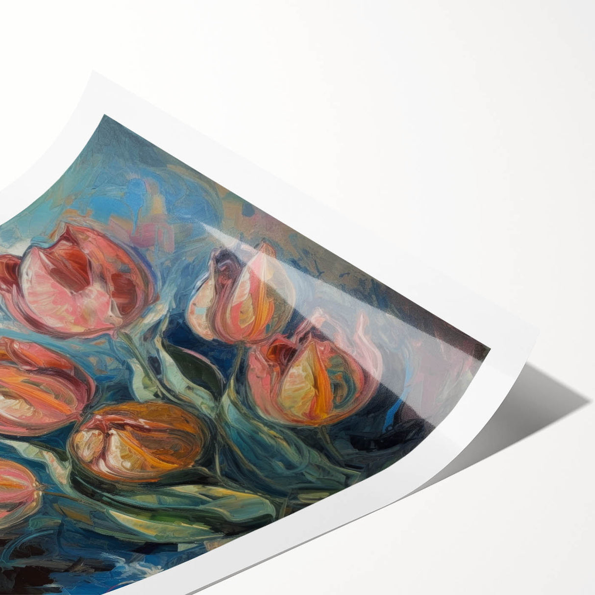 Vibrant Tulip Elegance - Modern Living Room Canvas Wall Art
