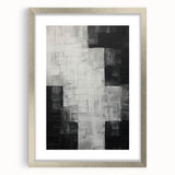 Minimalist abstract wall art framed in silver with a mat, showcasing soft curves and muted colors, perfect for modern home decor.