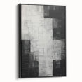 Framed minimalist black abstract wall art displayed from a side view, showcasing sleek lines and a modern aesthetic, perfect for contemporary home decor.