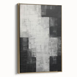 Abstract minimalist wall art featuring a gold design on a framed canvas, showcasing a sleek side view that enhances modern decor aesthetics. Perfect for contemporary interiors.