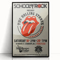 Retro Rolling Stones Concert Poster - School of Rock 2014 Event