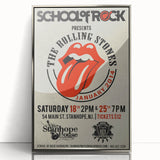 Retro Rolling Stones Concert Poster - School of Rock 2014 Event