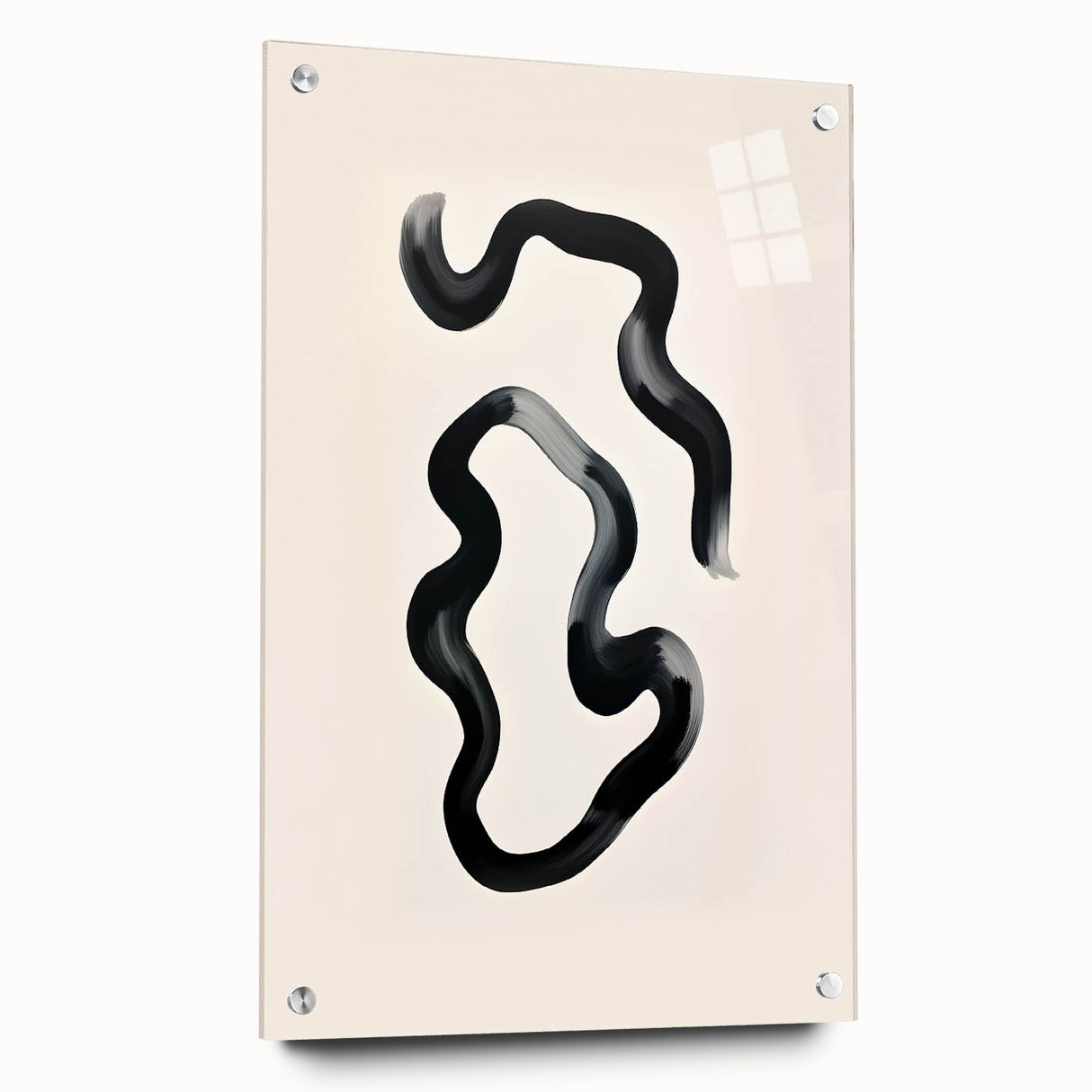 Abstract minimalist wall art featuring geometric shapes and a soothing color palette of soft blues and whites, designed to enhance modern interior decor.