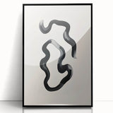 Framed abstract minimalist wall art featuring a black acrylic design that adds modern elegance to any space, highlighting its sleek lines and sophisticated aesthetic.