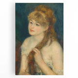 Impressionism Wall Art: Young Woman Braiding Hair by Renoir Prints