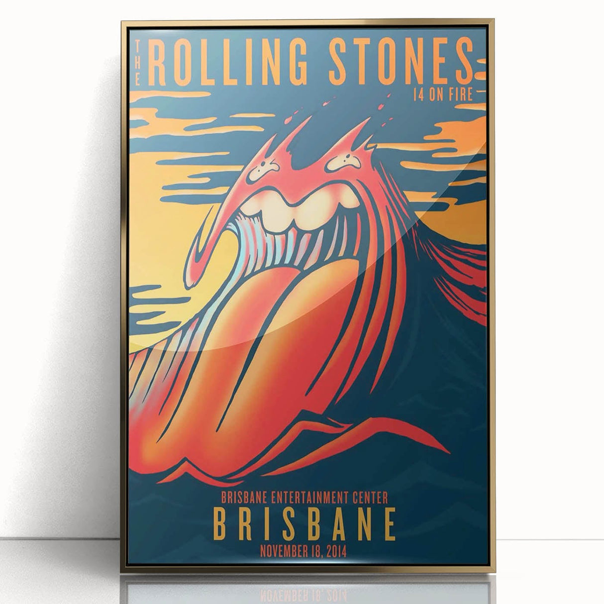 Retro Rolling Stones Poster - Brisbane 2014 Concert Art