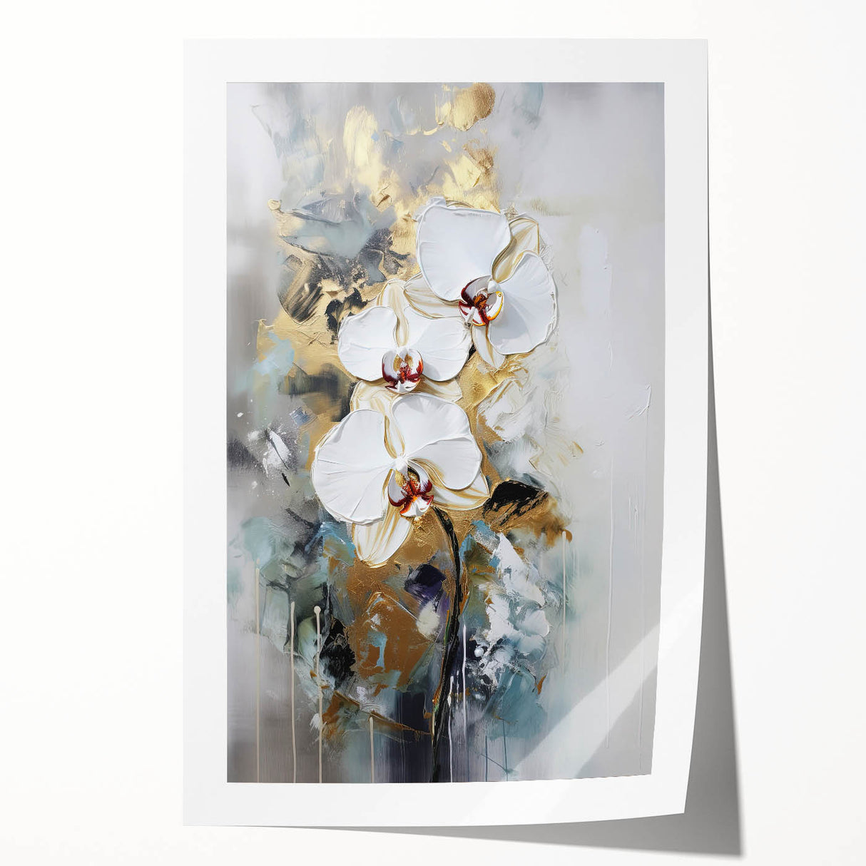 Elegant White Orchid - Modern Living Room Canvas Wall Art