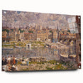 Modern Wall Art - Vibrant Riverside Town Scene | Classic Cityscape Decor