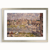 Modern Wall Art - Vibrant Riverside Town Scene | Classic Cityscape Decor