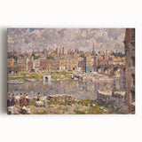 Modern Wall Art - Vibrant Riverside Town Scene | Classic Cityscape Decor