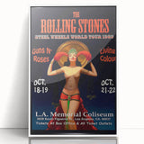 Retro Rolling Stones Steel Wheels 1989 Tour Poster