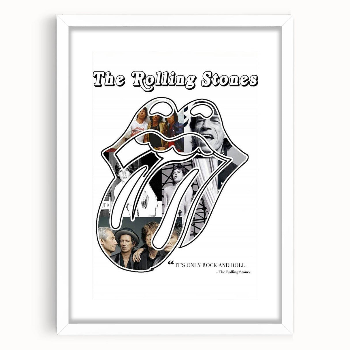 Rolling Stones Retro Poster - "It's Only Rock and Roll" Collage Art