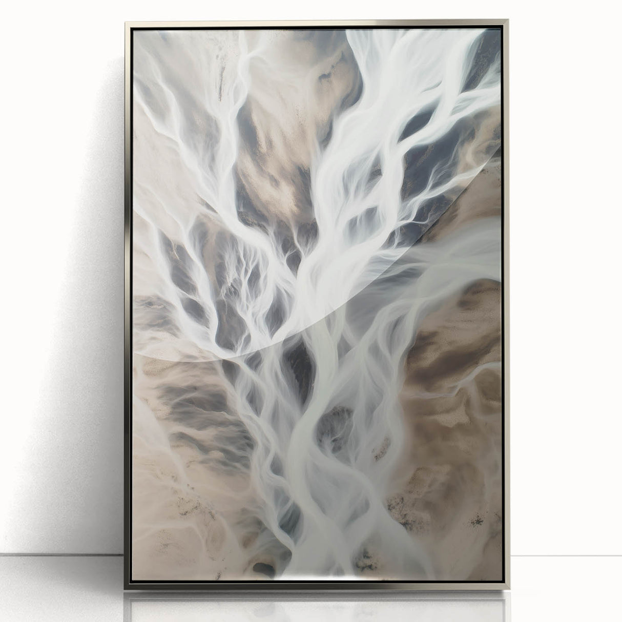 Aerial River Flow – Dynamic Abstract Nature Motion Wall Art
