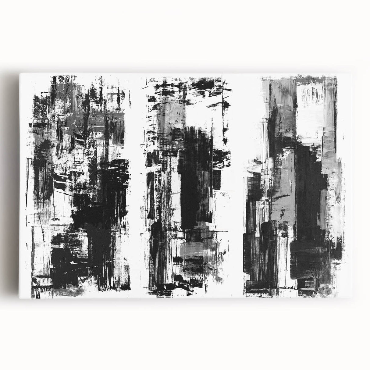 Black and White Abstract Triptych Wall Art – Framed & Canvas
