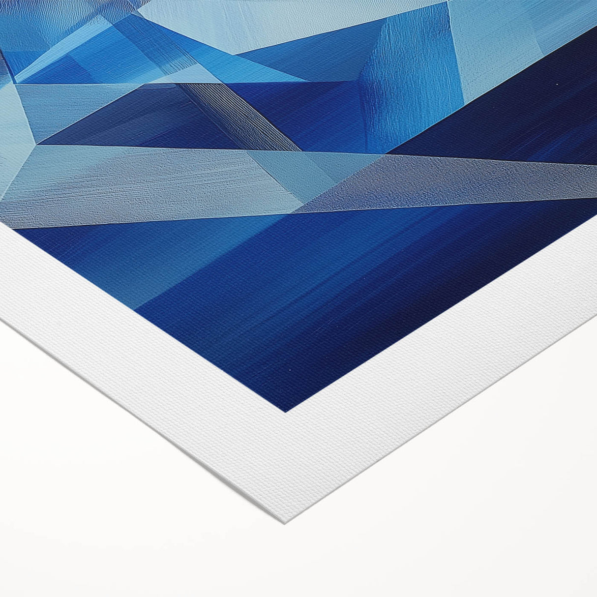 Blue Geometric Wall Art – Modern Abstract Canvas for Living Room