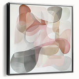Framed abstract geometric canvas art in a sleek black finish, showcasing a modern design with sharp angles and contrasting colors, ideal for contemporary decor.
