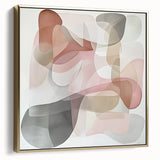 Abstract geometric framed canvas artwork in silver and gold hues, showcasing sharp lines and shapes, perfect for modern home decor or office aesthetics.