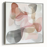 Framed abstract geometric canvas artwork showcasing a silver color scheme, viewed from the side, perfect for modern home decor and artistic interiors.