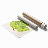 Extra large rolled canvas print featuring assorted vibrant fruits, ideal for classy bathroom or large living room decor.