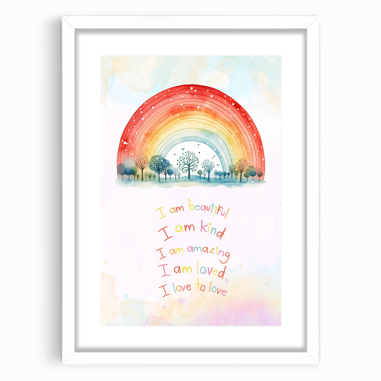 Nursery Wall Art – Inspirational Rainbow Print for Kids' Rooms