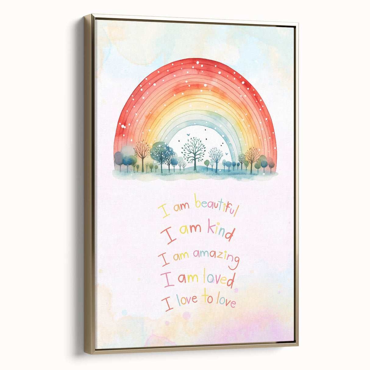 Nursery Wall Art – Inspirational Rainbow Print for Kids' Rooms