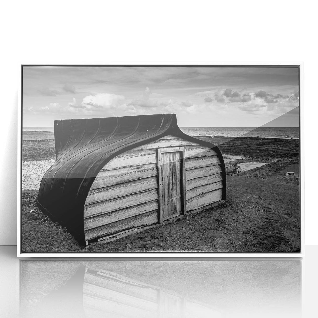 Framed acrylic wall art showcasing a serene landscape with a rustic barn, featuring vibrant colors and detailed textures, perfect for enhancing home decor.