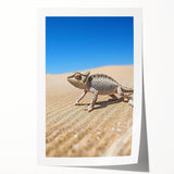 Desert landscape rolled print showcasing vibrant hues of orange and yellow, evoking warmth and serenity, elegantly packaged in a protective cardboard tube.