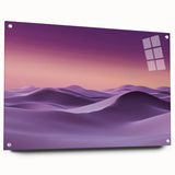 Acrylic glass artwork showcasing a stunning desert dunes landscape from a side view, featuring vibrant colors and intricate details. Ideal for home decor or art collectors.