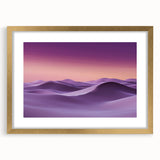 Framed landscape artwork showcasing soft golden dunes under a serene blue sky, elegantly matted in white, perfect for enhancing modern home decor.