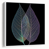Vintage poster art featuring close-up of leaves in vibrant green on a large framed canvas, ideal for living room decor.