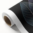 Art deco poster of close-up leaves in green and silver tones, printed on rolled canvas, suitable for nursery wall art.