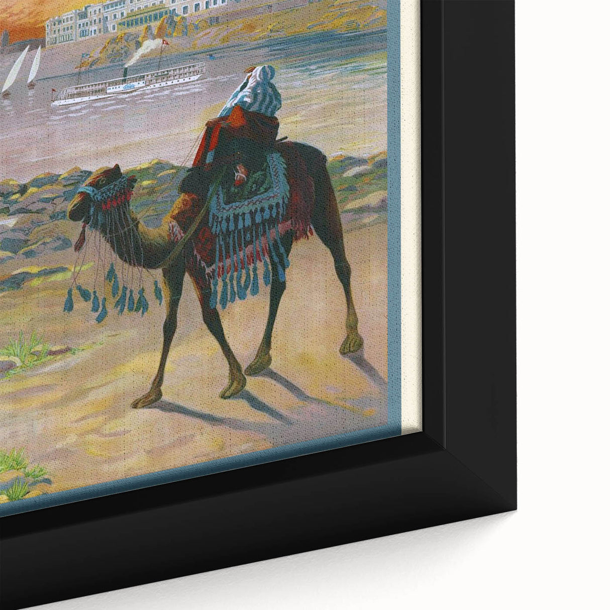 Retro Aswan Egypt Travel Poster – Vintage Desert & River Art