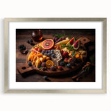 Gourmet Cheese & Fruit Board – Rustic Kitchen Food Art Print