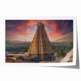 Extra large rolled print of a vibrant Indian landscape with lush florals, ideal for dining room wall art.