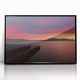 Large abstract wall art of a European Albanian landscape in black acrylic frame, ideal for modern art wall decor.