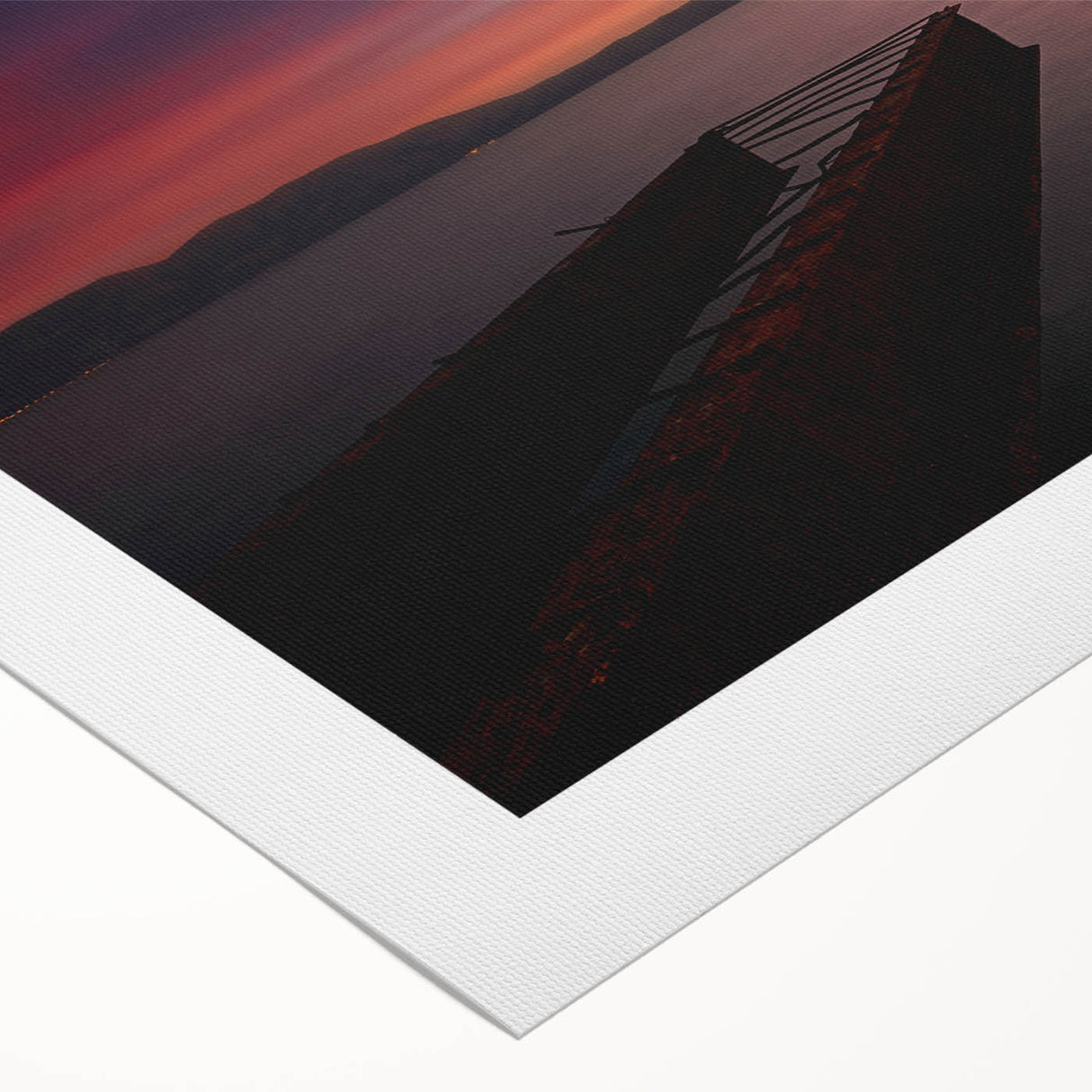 Art deco poster featuring a scenic European Albanian landscape on rolled canvas, suitable for dining room wall art.