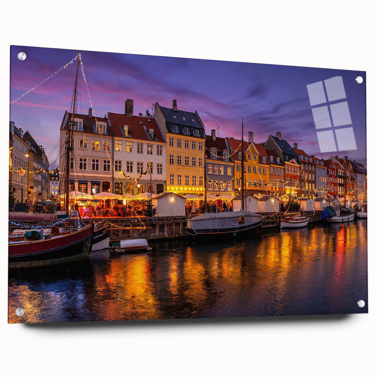 Large abstract wall art depicting a European scenery in Denmark, rendered on acrylic glass.