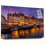 Large abstract wall art depicting a European scenery in Denmark, rendered on acrylic glass.