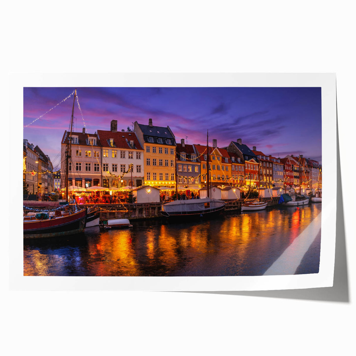 Extra large rolled print of a Denmark scenery with vibrant green landscapes and floral elements.